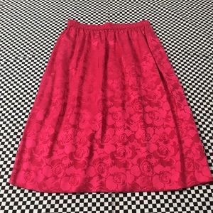 SALE! Vintage Silk Debossed Floral A-line Skirt